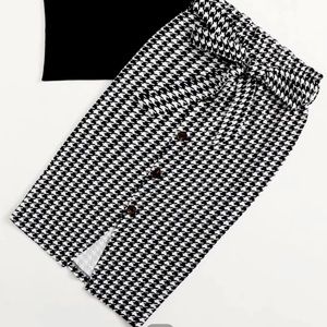 Shein neck tank top & waisted belted pencil skirt!